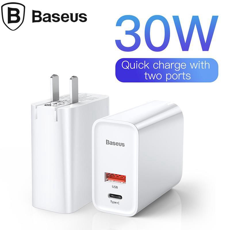 Cục sạc USB 2 cổng Baseus nhanh chóng 4.0 3.0 30W