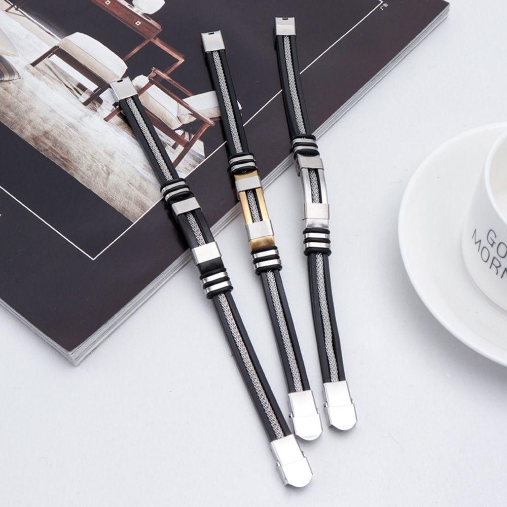 Vòng Tay VANES1 Chất Liệu Thép Titan Phong Cách Hip Hop Punk Cho Nam