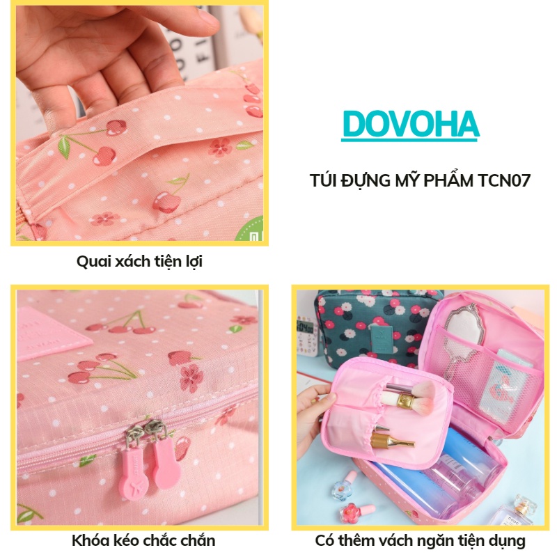 Túi đựng mỹ phẩm đồ cá nhân du lịch nhỏ gọn đẹp cute đa năng cao cấp DOVOHA TCN07