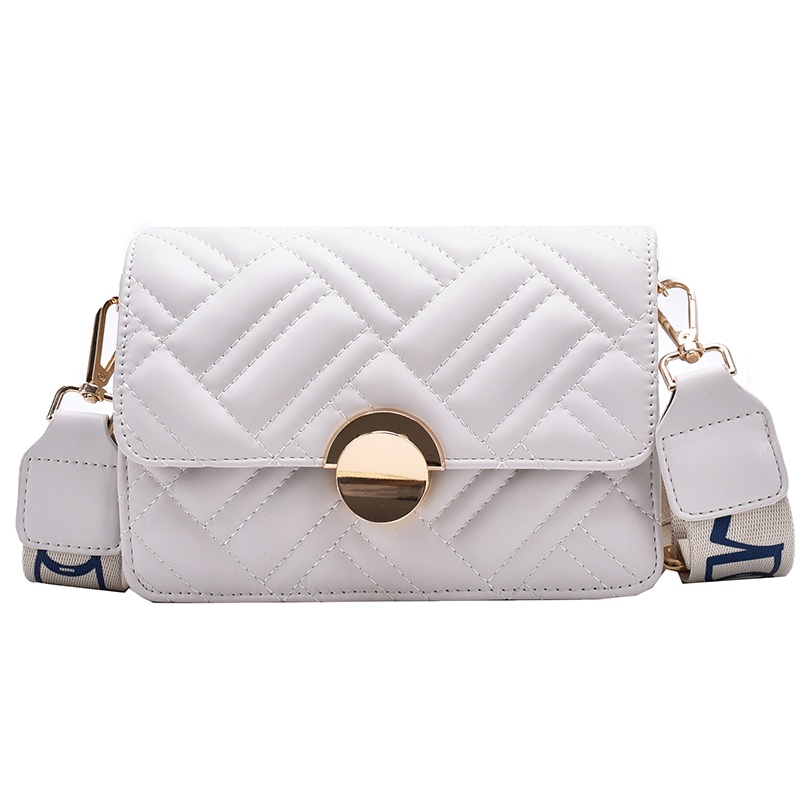 D267 Túi đeo chéo dây đeo bản to khóa tròn sang chảnh