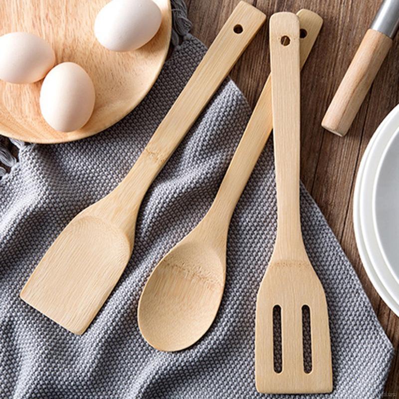 Bộ dụng cụ nấu ăn bằng tre tự nhiên chống dính tiện dụng cho nhà bếp