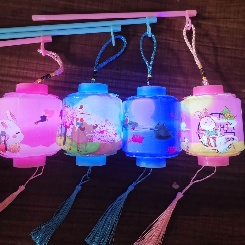 Lồng Đèn Nhỏ Bằng ABS Màu Dạ Quang Dùng Trang Trí Lễ Hội Mùa Xuân