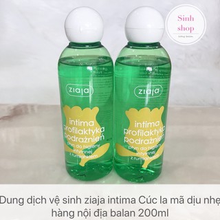 Dung Dịch Vệ Sinh Ziaja Intima Cúc La Mã Dịu Nhẹ Làm Sạch Khử Mùi Hôi Hàng nội địa balan 200ml