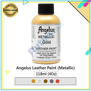 Màu Acrylic ánh kim vẽ trên chất liệu da vải Angelus Leather Paint (Metallic) 118ml (4Oz)