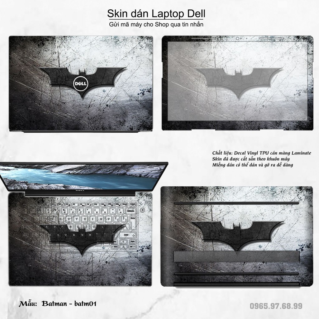 Skin dán Laptop Dell in hình Người dơi (inbox mã máy cho Shop)
