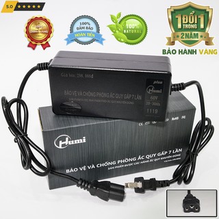 Sạc Humi 60V 20-30Ah chân 3 lỗ ( Chân đặc )