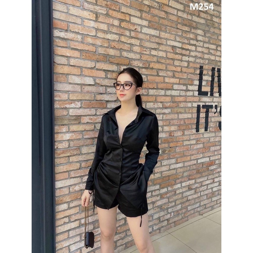 Sét Sơ Mi Lụa Dây Rút (Có Quần)