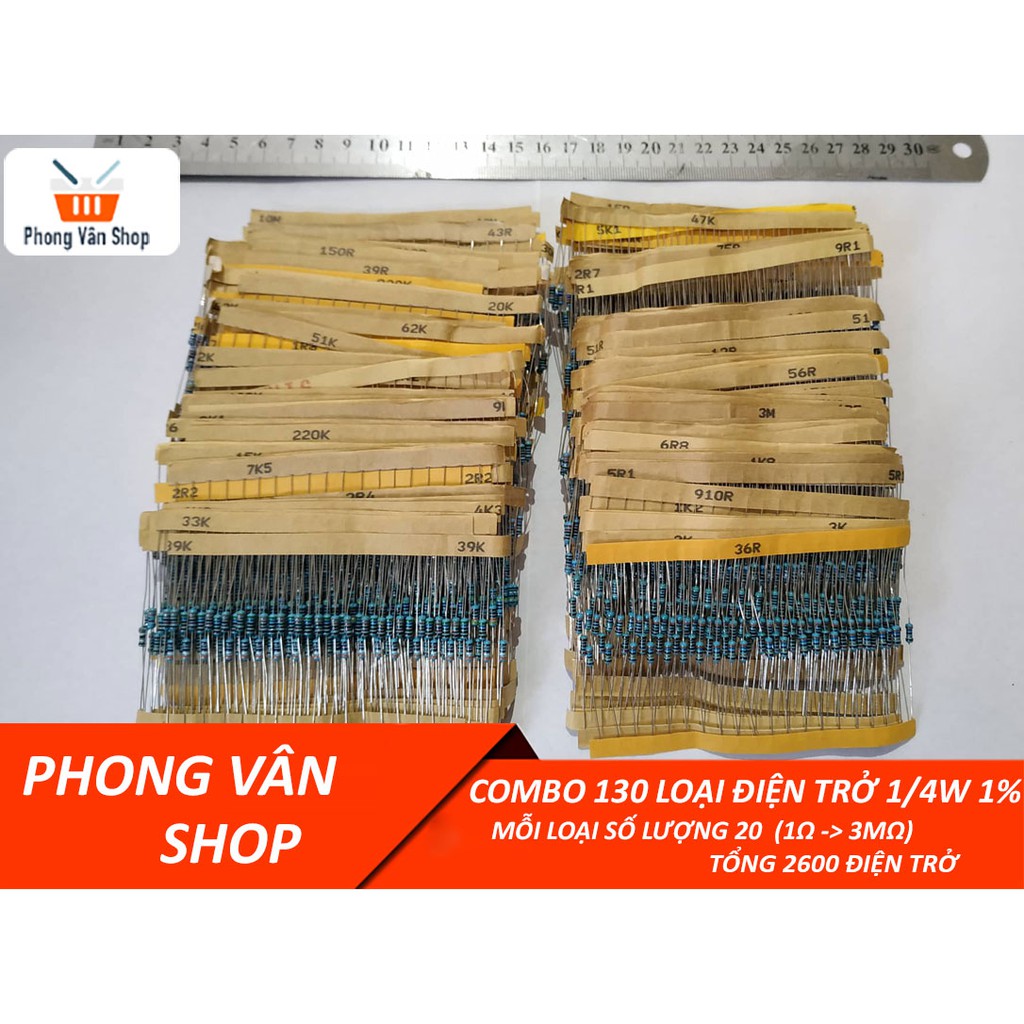 Combo 130 loại điện trở - mỗi loại gồm 20 con