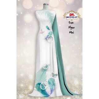 Vải áo dài in cánh bướm và lá