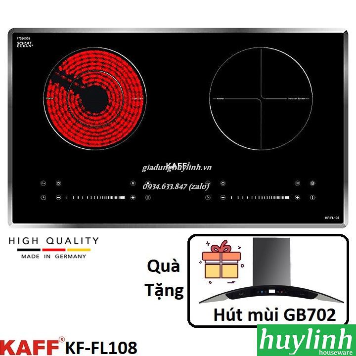 Bếp điện từ - hồng ngoại Kaff FL-FL108 - Made in Germany - Tặng hút mùi Kaff GB702