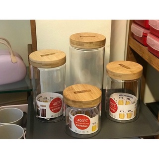 Lọ thủy tinh borosilicate nắp gỗ gen vặn siêu kín