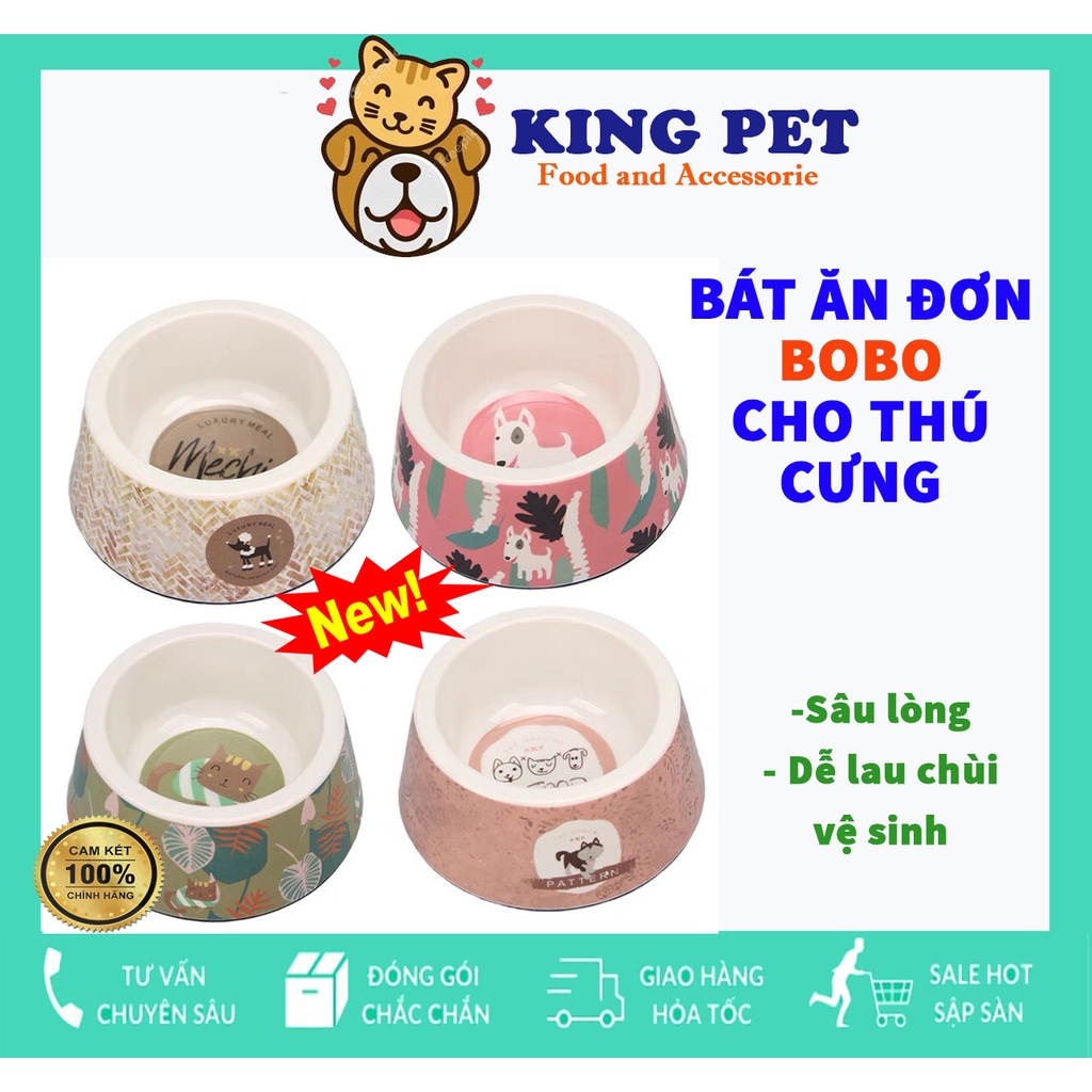 Bát ăn cho chó mèo bằng nhựa tròn BOBO Plastic Bowl 3062