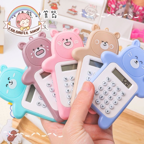 Máy tính cầm tay mini hình gấu mập đáng yêu nhiều khuôn mặt biểu cảm cute giá rẻ