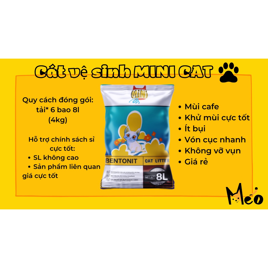 [4kg_8L] Cát vệ sinh mèo MINI CAT