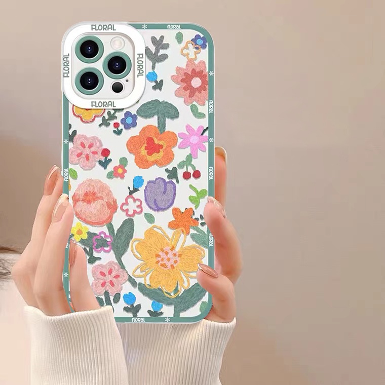 Ốp Điện Thoại Silicon Mềm Hình Hoa Cho iPhone 11 12 13 Pro Max X XR Xs Max 6 6S 8 7Plus Sự Bảo Vệ