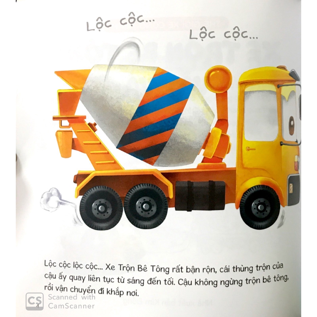 Sách - Thế Giới Xe Công Trình: Xe Trộn Bê Tông Vất Vả (Tái Bản 2019)