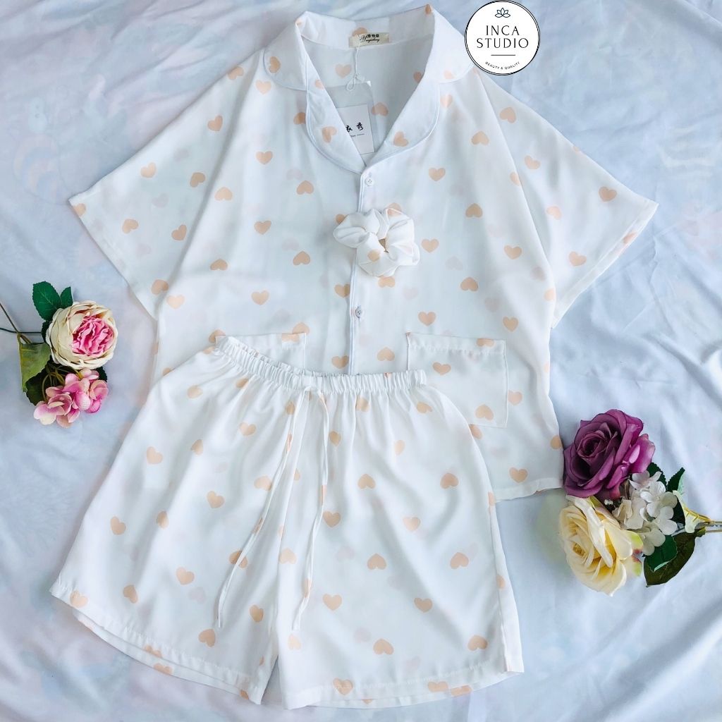 (Xả kho Loại 1) Đồ ngủ Pyjama lụa mango họa tiết form cánh dơi IC02- Free size dưới 65kg, Lụa mango thoáng mát- INCA 02