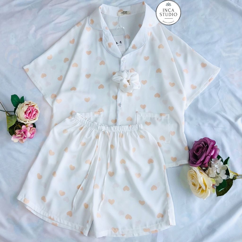 (Loại 1) Đồ ngủ Pyjama lụa mango họa tiết form cánh dơi IC02- Free size dưới 65kg, Lụa mango thoáng mát- INCA 02