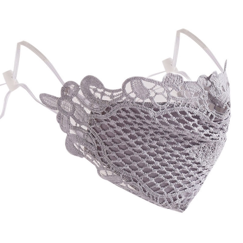 Khẩu trang ren màu trơn thoáng khí kiểu dáng thời trang dành cho nữ | BigBuy360 - bigbuy360.vn