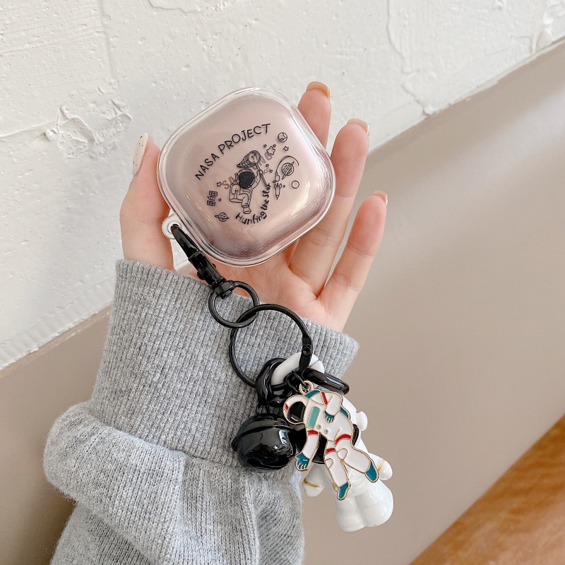 Trong Suốt Vỏ Bảo Vệ Hộp Sạc Tai Nghe samsung galaxy buds live & buds fe / buds pro kwas 2 Có Móc Khóa Ốp