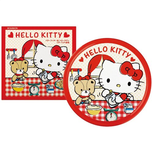 Bánh Bourbon 60c Hello kitty Hộp thiếc (đỏ) và Bánh bourbon hộp sắt 60c sanrio kitty (vàng) - hàng nội địa Nhật Bản