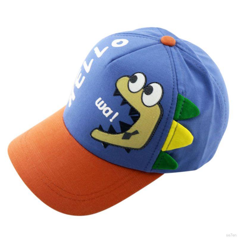 Mũ bóng chày họa tiết khủng long hoạt hình cho bé 3- 8 tuổi