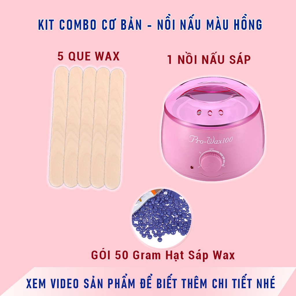 [Mã COSDAY giảm 8% đơn 150K] Bộ nồi nấu sáp wax nóng prowax 100 waxing nóng wax hard bean - bảo hành 12 tháng