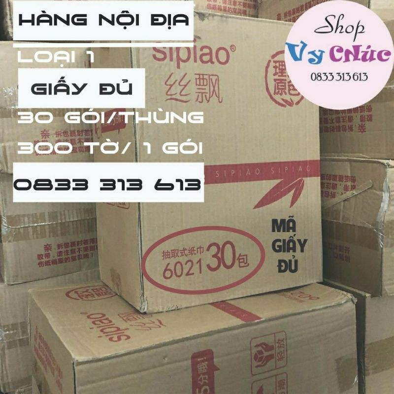 GIẤY GẤU TRÚC SIPIAO 30 GÓI/ THÙNG MÃ 6021 HÀNG LOẠI 1