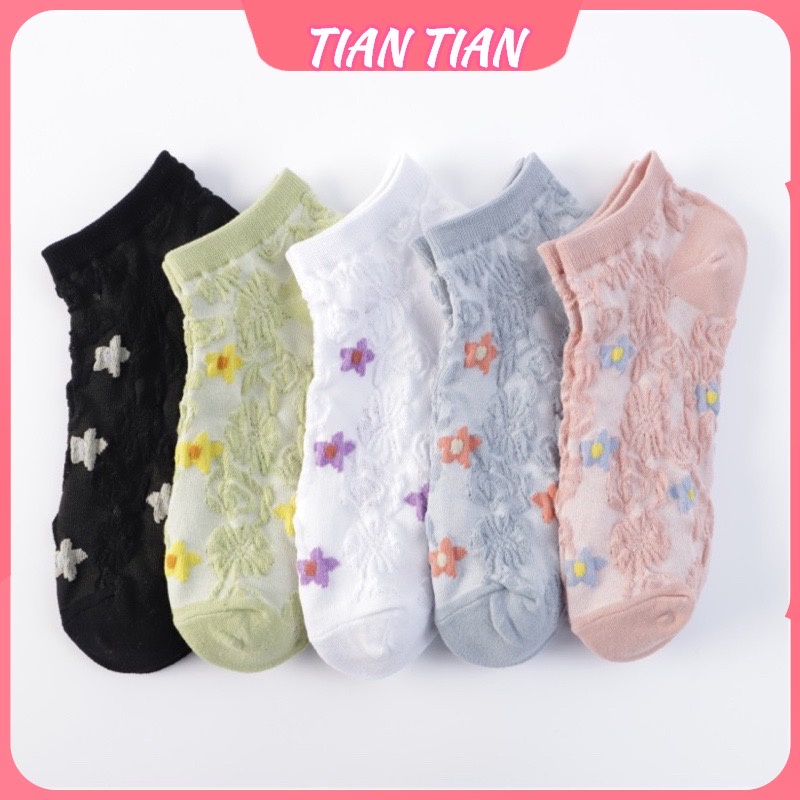 TIAN TIAN T191 Vớ Cổ Thấp Thấm Hút Mồ Hôi Phong Cách Nhật Bản Thời Trang Xuân Hè Cho Nữ
