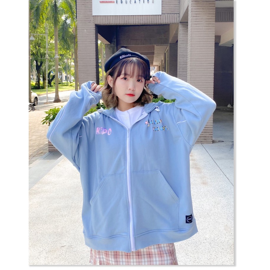 Áo khoác nỉ unisex nam nữ dây kéo from rộng phong cách Hàn Quốc mẫu hot giá rẻ