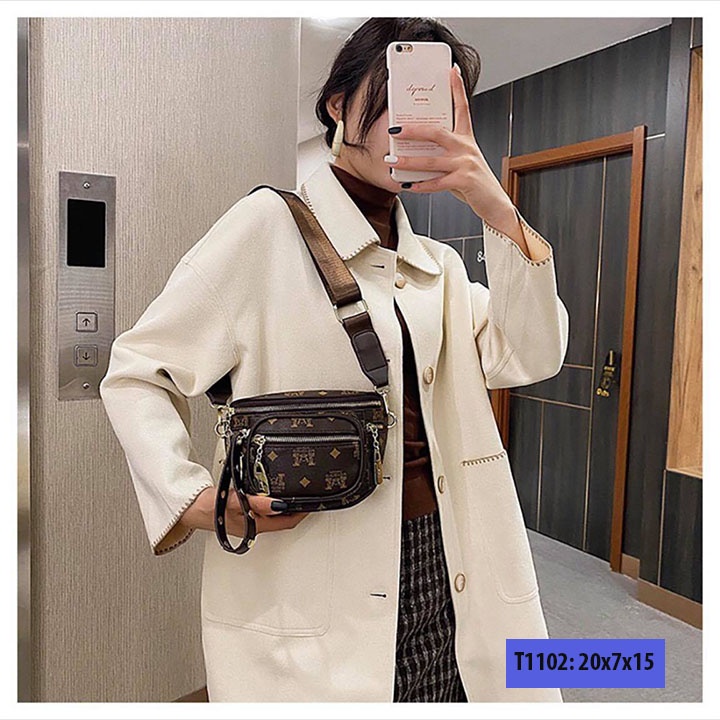 Túi bao tử đeo chéo da cho nữ đeo bụng đeo trước ngực cá tính T1103 | BigBuy360 - bigbuy360.vn