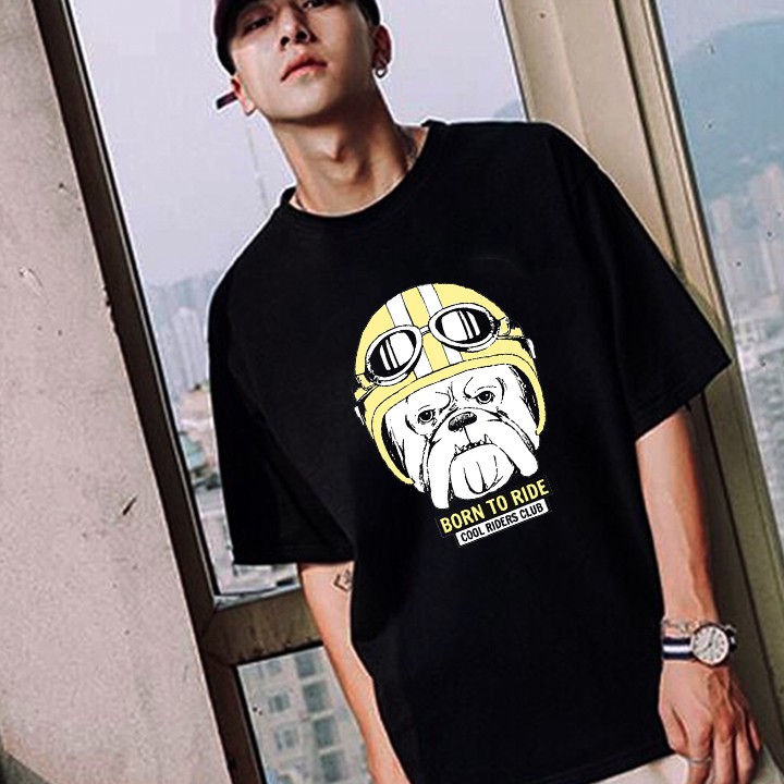 <SMLshop> ÁO THUN UNISEX DOG RIDER ĐEN | BigBuy360 - bigbuy360.vn