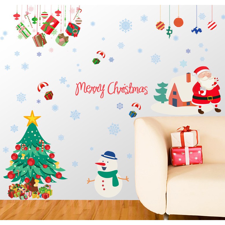 Decal trang trí giáng sinh an lành kèm chữ