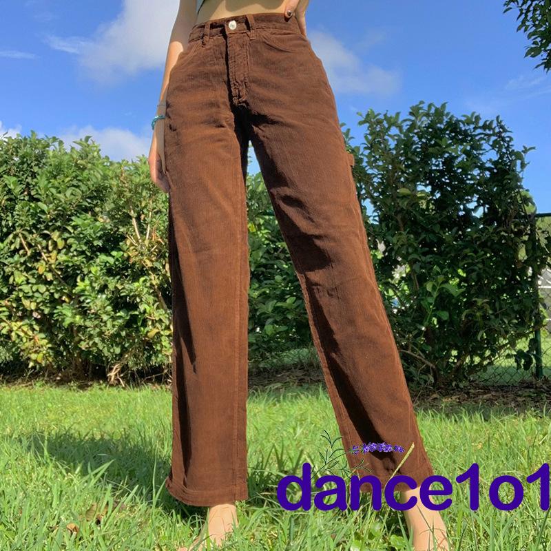 Quần nhung dài lưng cao màu trơn thời trang cho nữ 2021