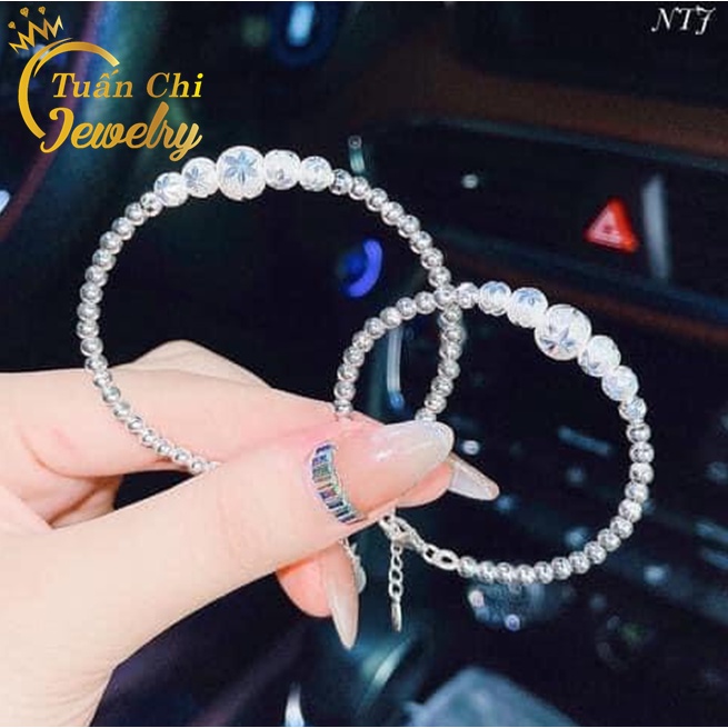 Lắc Tay Nữ⚡FREESHIP⚡ Set Vòng Tay Bạc Cao Cấp Cho Mẹ Và Bé, Hạt Bi Xinh Xắn, Dễ Thương