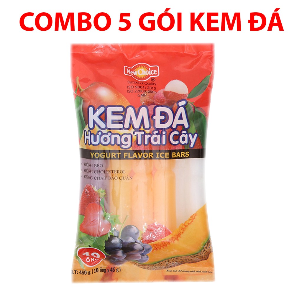 Combo 5 gói kem đá hương trái cây New Choice (450g/gói)