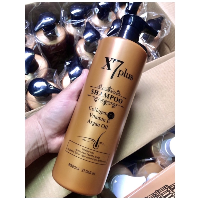 Bộ dầu gội, dầu xả X7 Plus . 800ml x2. Phục hồi tóc mềm mượt. chống rụng kích mọc tóc. collagen x2