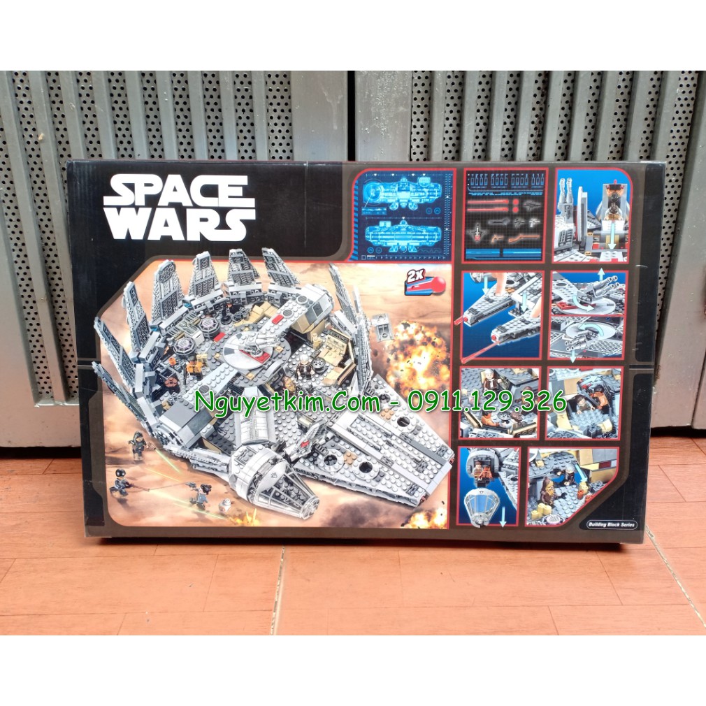 Lắp Ráp Xếp Hình Mô Hình Tàu Vũ Trụ Thiên Niên Kỷ Star Wars 1381 Khối LELE79211 LEPIN05007 BELA10471