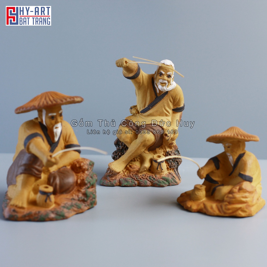 Lão Ngư Ông Câu Cá phụ kiện trang trí hòn non bộ