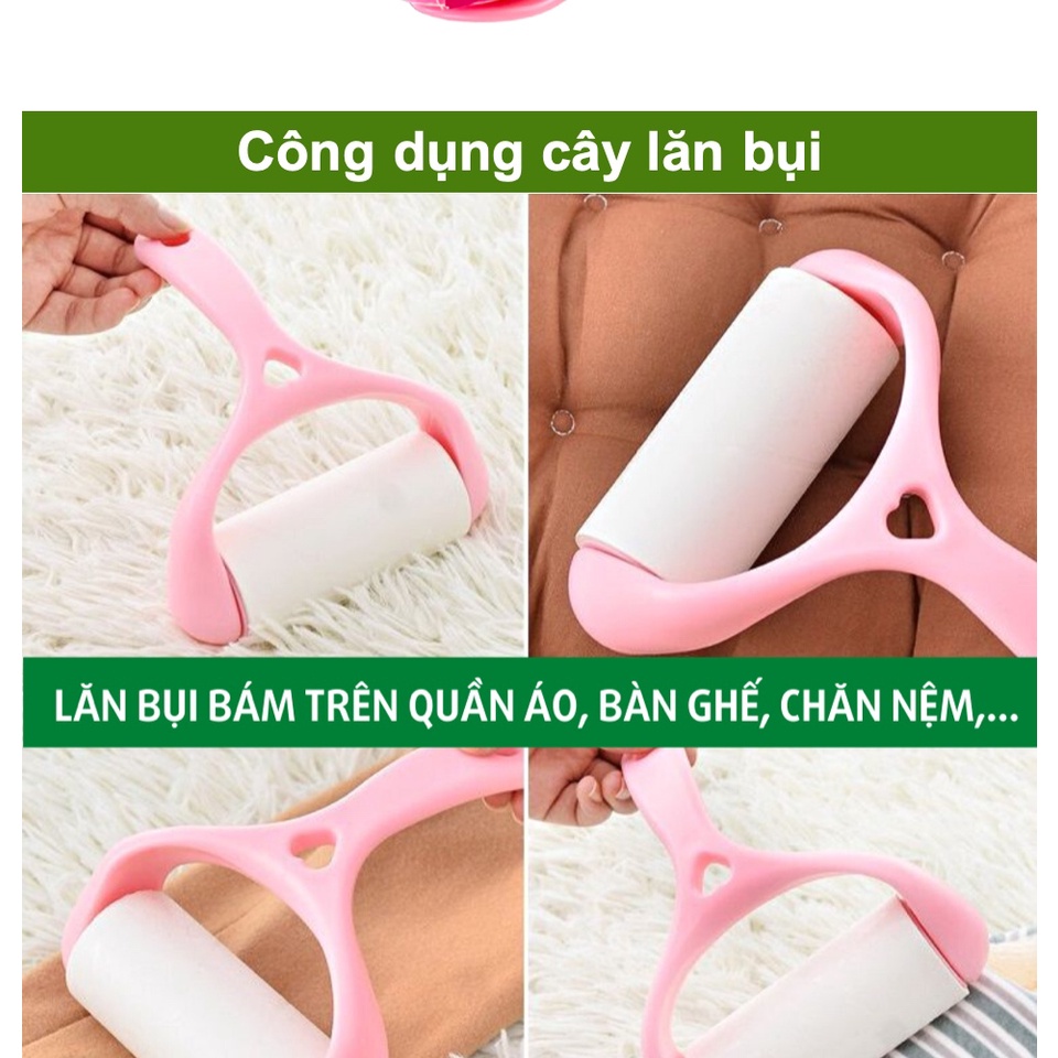 Cây lăn dính bụi bẩn lông chó mèo, tóc bám trên quần áo thảm sofa siêu sạch dùng được rất nhiều lần