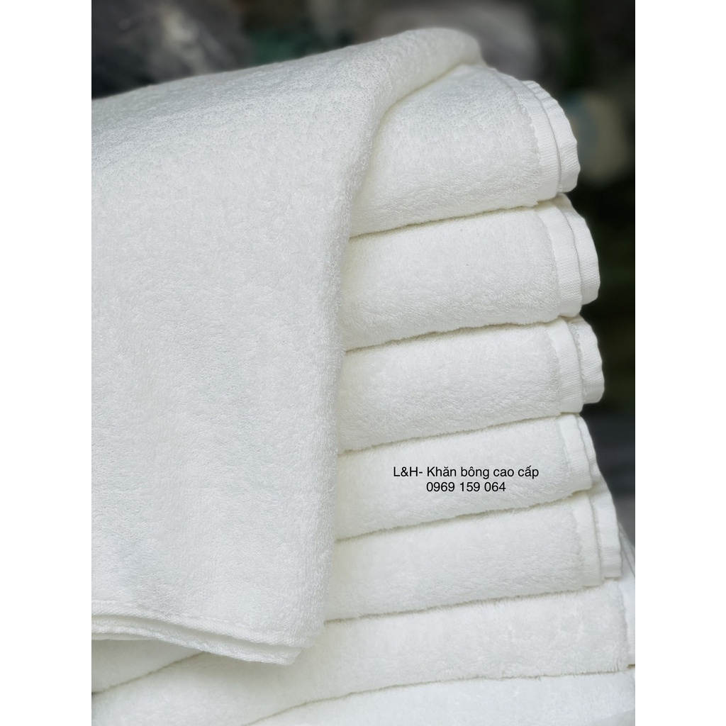 Khăn tắm trắng khách sạn cao cấp, 320g, kt 70x140cm