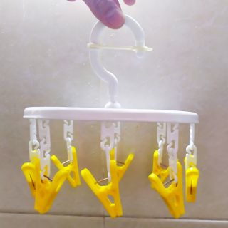 Móc kẹp tròn nhỏ 8 kẹp (phơi đồ lót hoặc vớ)
