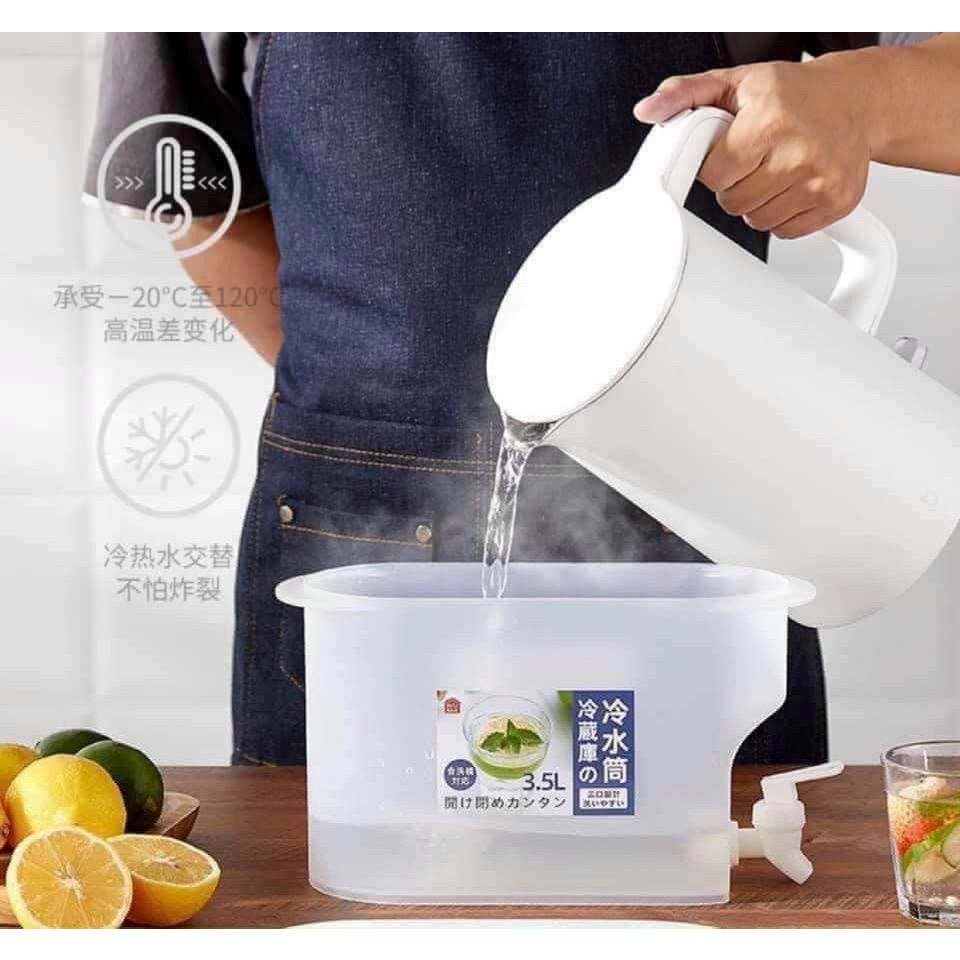 Bình Nước Trái Cây Tiện Lợi Đa Năng Ngăn Nắp, Đựng Nước Trà, Bình Nước 3.5L Có Vòi Để Tủ Lạnh Cao Cấp