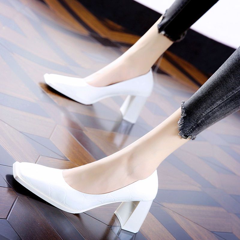 Giày Gót Dày Mũi Vuông Phong Cách Retro Thời Trang Mùa Thu Hàng Mới Dành Cho Bạn Nữ 22 Tuổi