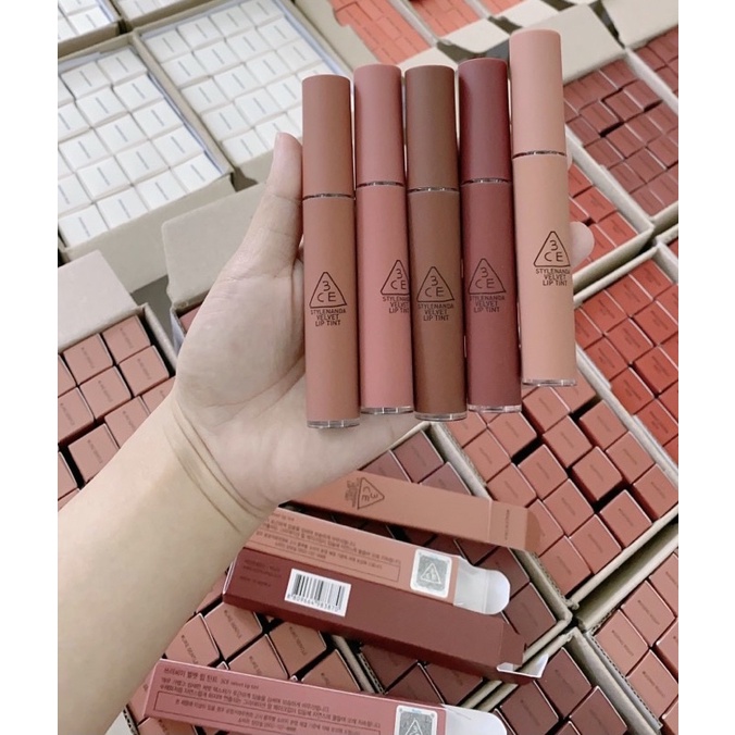 [ NEW VERSION 2021 ] Son Kem 3CE Velvet Lip Tint  Cashmere Nude Màu Hồng Đất Siêu Mịn Môi