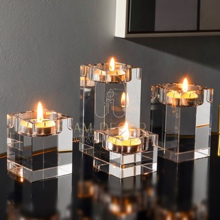 Tháp pha lê giữ nến, chân nến thơm Bắc Âu decor trang trí bàn ăn, phòng ngủ sang trọng - AM Decor