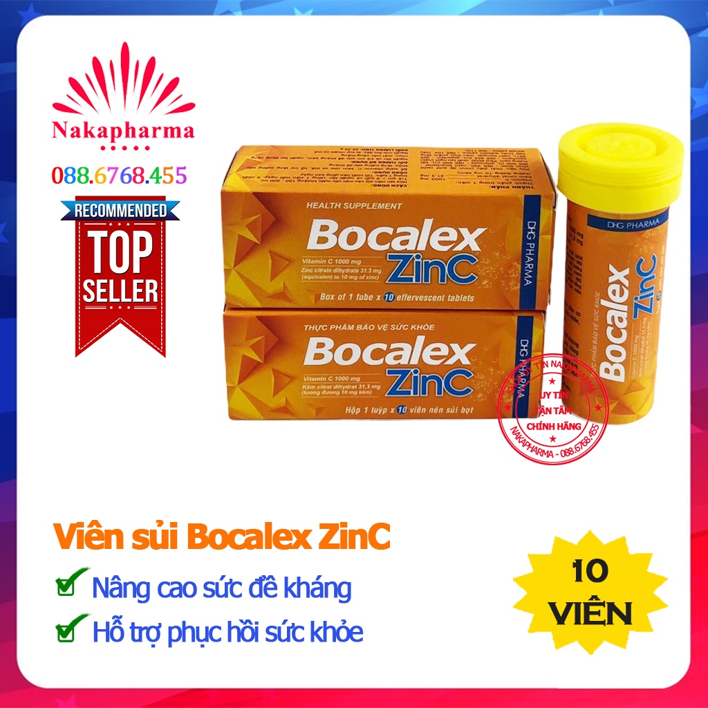 Sủi Bocalex ZinC Dược Hậu Giang – Bổ sung vitamin C và Kẽm tăng sức đề kháng