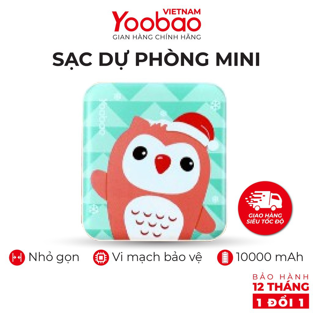 Sạc dự phòng mini 10000mAh Yoobao YB-6024 Trang bị đèn LED chiếu sáng - Hàng chính hãng Bảo hành 12 tháng 1 đổi