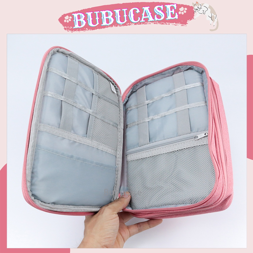 Túi Phụ Kiện Công Nghệ 2 Ngăn Sức Chứa Lớn, Đa Năng Đựng Điện Thoại, Sạc Dự Phòng - Vải Agni Cao Cấp Chống Thấm [FT4]