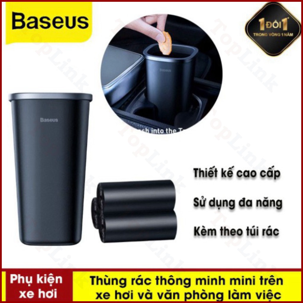 [CHÍNH HÃNG] Thùng đựng rác mini Baseus Dust-free Vehicle Mounted Trash Can đùng trên ô tô hoặc bàn làm việc